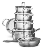 Nuvora Kitchen Classic 11-Piece 3-Ply Stainless Steel Cookware Set