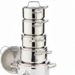 Nuvora Kitchen Signature 12-Piece Stainless Steel Cookware Set – Aluminum Core, Induction Compatible